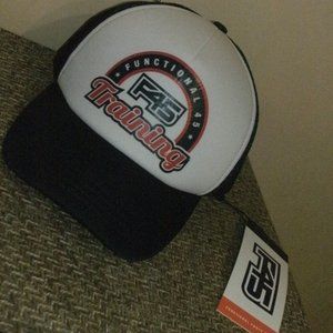 NWT Functional 45 Training Fitness F45 Mesh Trucker Snapback Hat Cap White Blue
